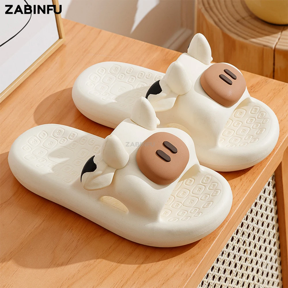

Cute Slippers for Women 2023 Summer New Soft Cow EVA Slipper Indoor Bathroom Non Slip Lovely Cartoon Pig Slippers for Men