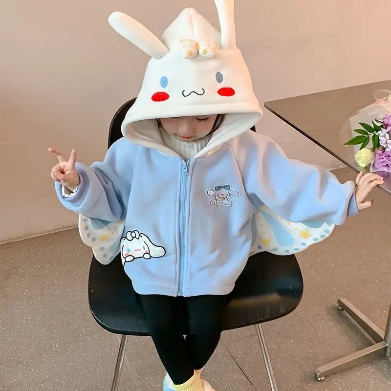 Мультяшный Sanrioed Cinnamoroll девочка шерстяной свитер Топы утепленная Мелодия детская