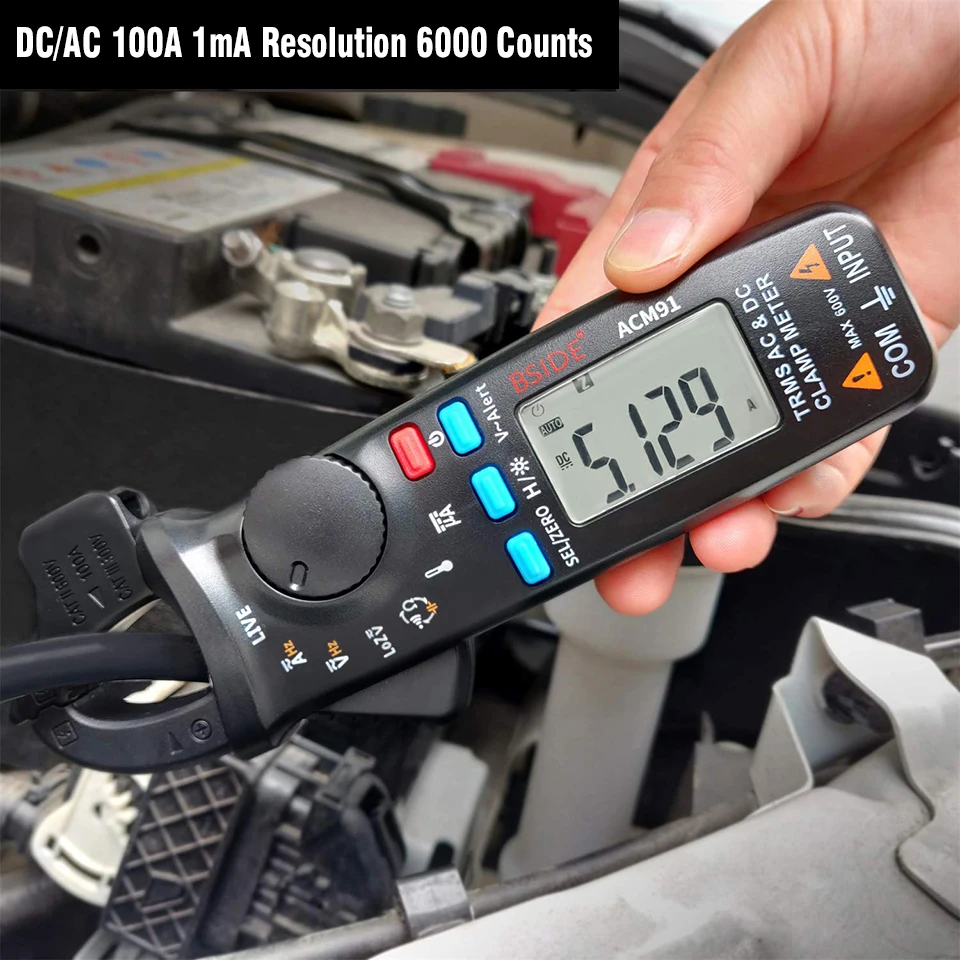 Digital Clamp Meter ACM91 True RMS 6000 DC/AC 100A 1mA Ammeter multimeter Car Current Voltmeter capacitance temp Hz tester