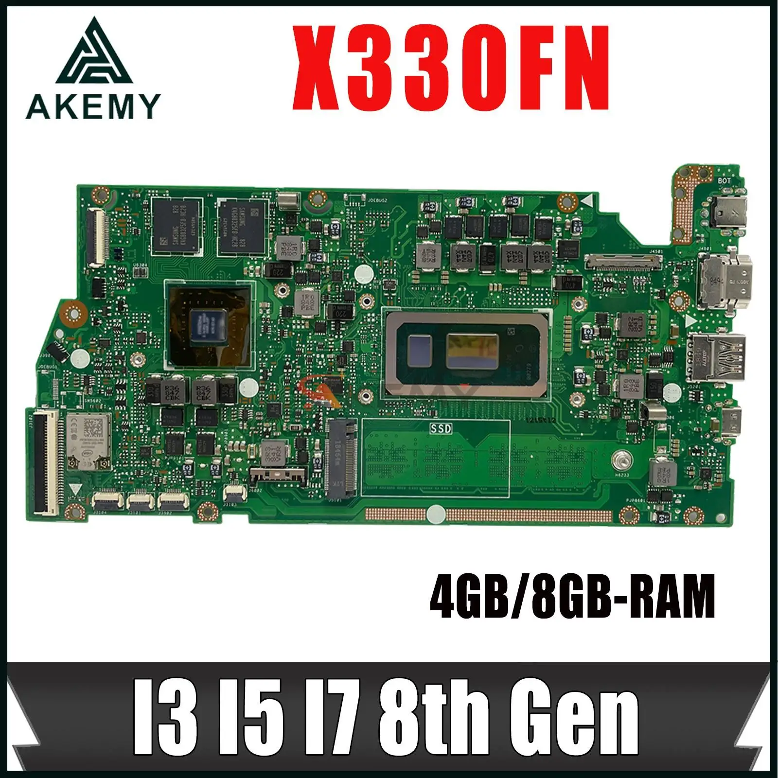 

X330FN Motherboard For ASUS VivoBook S13 X330F X330FL S330FN S330F Laptop Mainboard W/ I3-8145U I5-8265U I7-8565U 4GB 16GB RAM