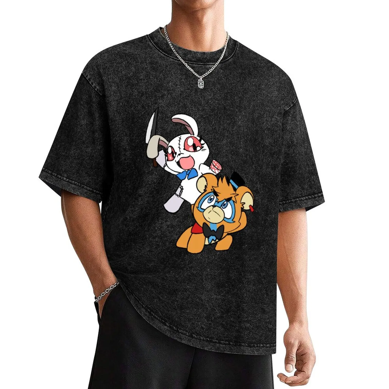 Футболка Vanny vs Glamrock Freddy мужская футболка рубашки с надписью рубашка Croswit мужские