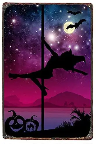 

Halloween Tin Sign - Halloween Poster Series - Vintage Holiday Postcard - Wall Memorial Decoration Metal Tin Sign