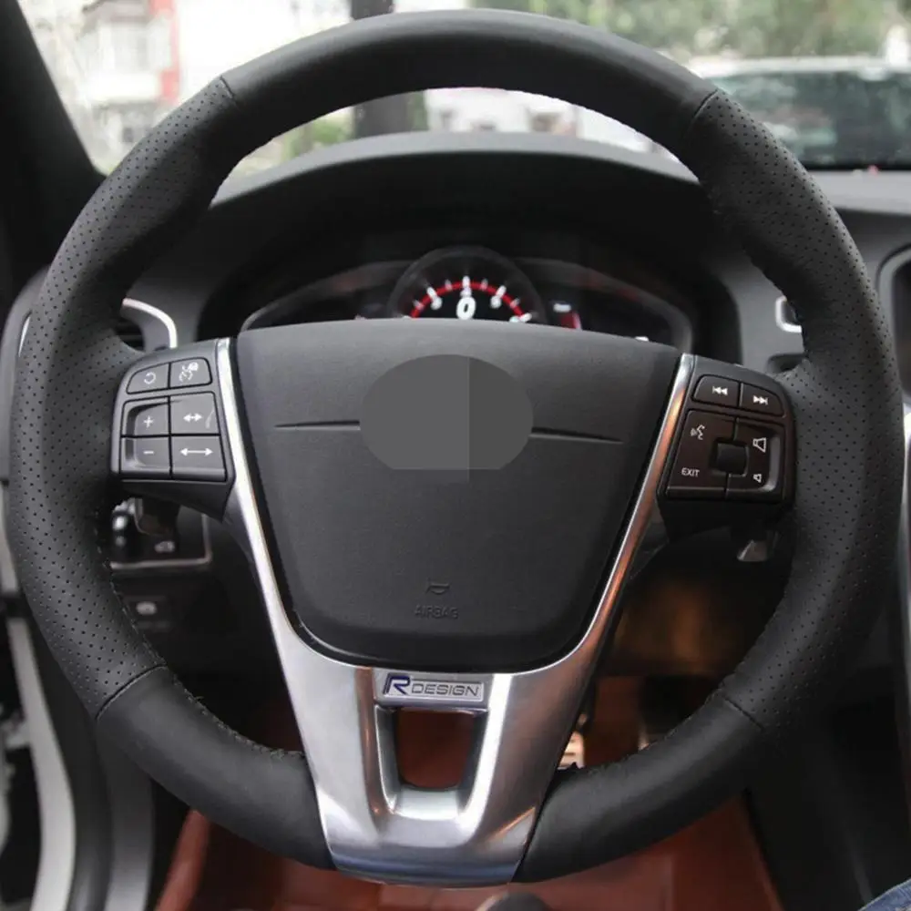 

Для Volvo V40 XC60 S60 LV60 S80 ручная строчка черная искусственная кожа