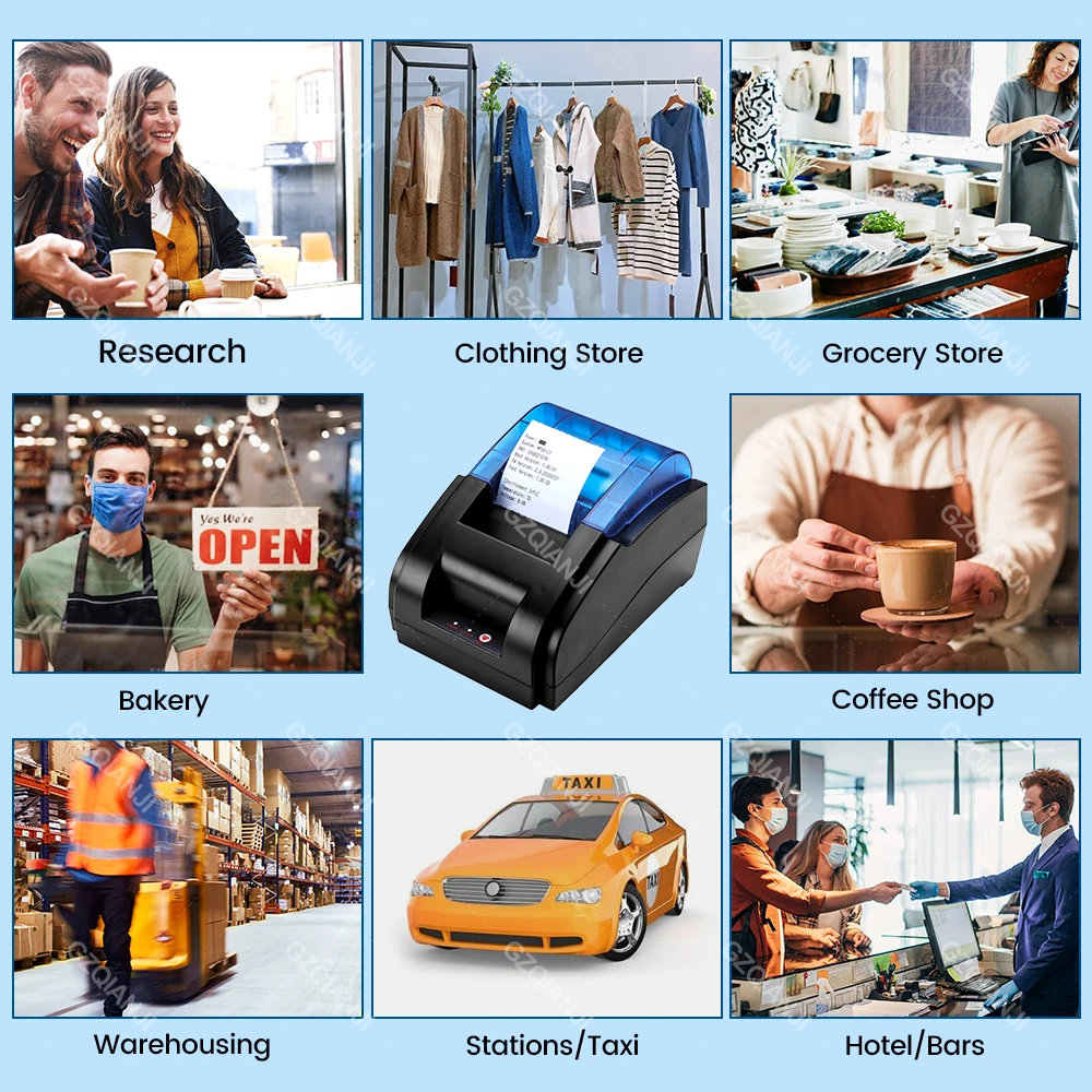 ПРИНТЕР ЧЕКОВ НА ТЕРМОБУМАГЕ С ВОЗМОЖНОСТЬЮ ПОДКЛЮЧЕНИЯ ЧЕРЕЗ USB И BLUETOOTH, 58 ММ, ДЛЯ КАССОВОЙ АППАРАТУРЫ, СУПЕРМАРКЕТОВ, ПЕРСОНАЛЬНЫХ КОМПЬЮТЕРОВ, IOS И ANDROID MOBILE, IMPRESORAS ON.