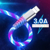 flow luminous usb cable 12m 3a fast charging charger glow usb wire cord data cable for iphone 13 12 11 pro max x xr xs 8 7 6s
