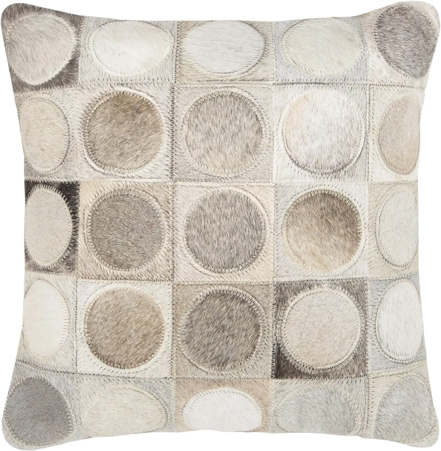 Меховая подушка Delavalle 50x50 см в стиле пэчворк коллекция диванных подушек кожаный