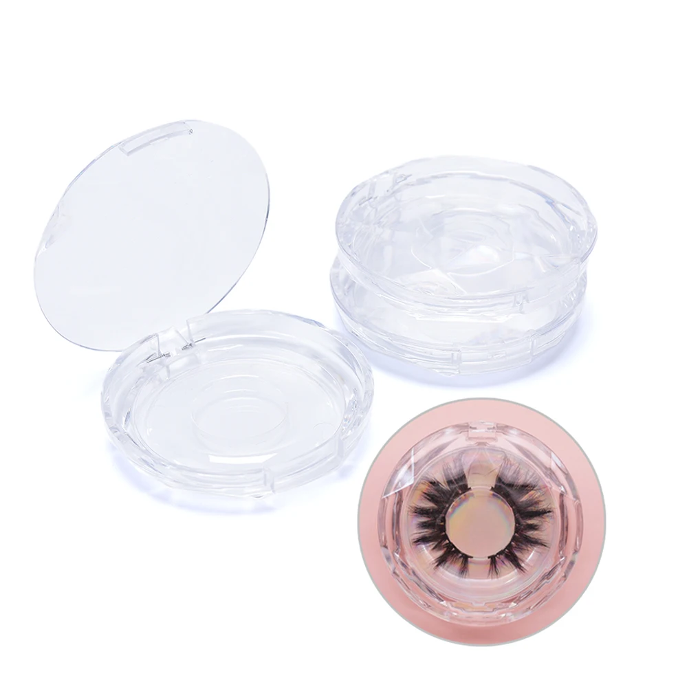 

1pc False Eyelash Box Acrylic Lash Boxes Empty Lash Package Case With Tray Makeup Eyelash Storage