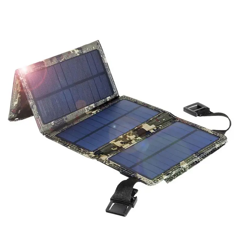 

Solar Charger Foldable Solar Panel Waterproof Solar Power Bank Charger For Tablet Laptop Camera Cell Phone Waterproof Outdoor