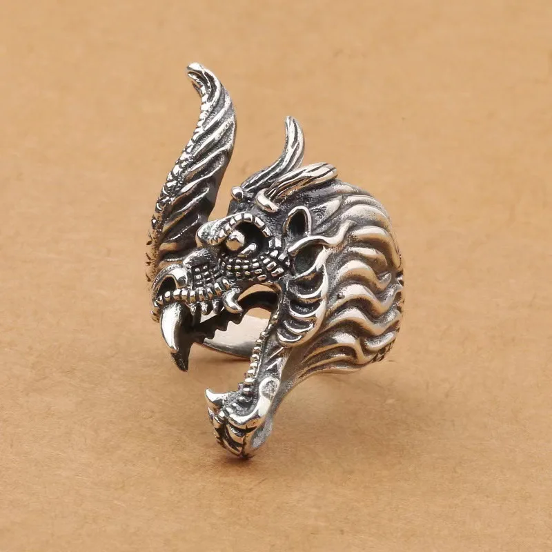 Европейский и американский Серебряный цвет Fengwei Открытое кольцо с головой