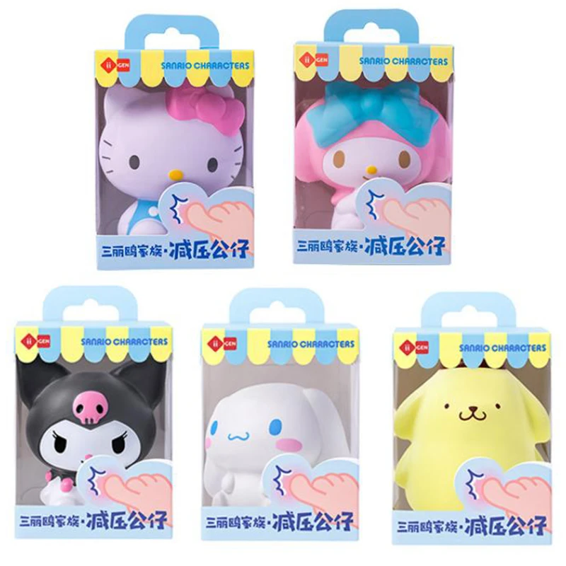 

Kawaii аниме Hello Kitty Mymelody Cinnamorol Kuromi Onpompurin творческая мультяшная декомпрессионная игрушка