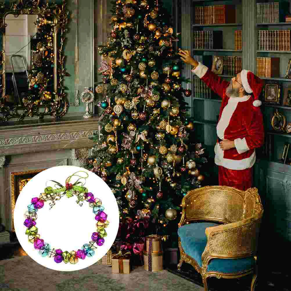 

Wreath Christmas Bell Jingle Wreaths Hangingfront Door Ornaments Metallic Fall Artificial Winter Outdoor Pendant Decor Tree