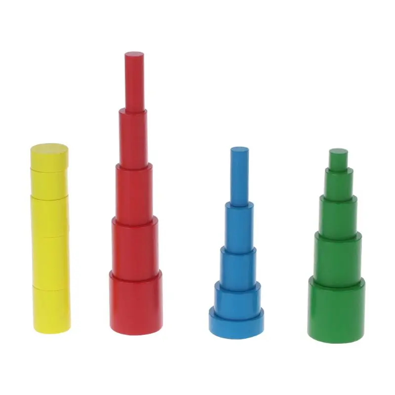 

Montessori Wooden Cylinders Educational Toys Kids Children Early Teaching Gift