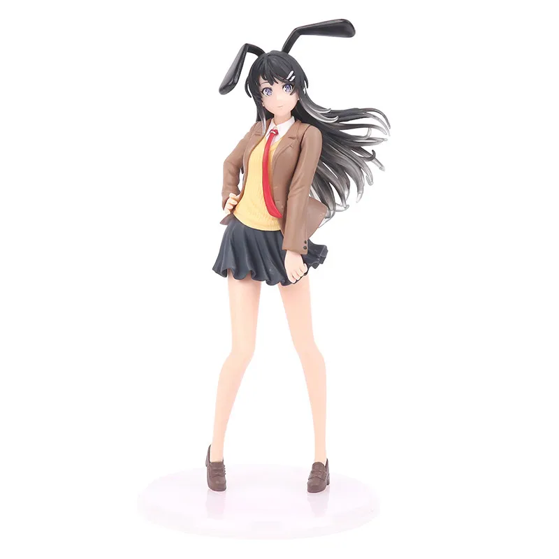 

1PC Anime Rascal Does Not Dream Of Bunny Girl Action Figure Sakurajima Mai Bunny Girl Skirt Sexy Girl PVC Collectible Model Toy