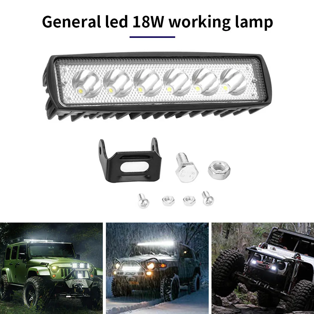 

1PC 6 inch Led Light Bar Offroad Spot Work Light 18W Barre Led Working Lights Beams Car Accessories for Truck ATV 4x4 SUV 12V