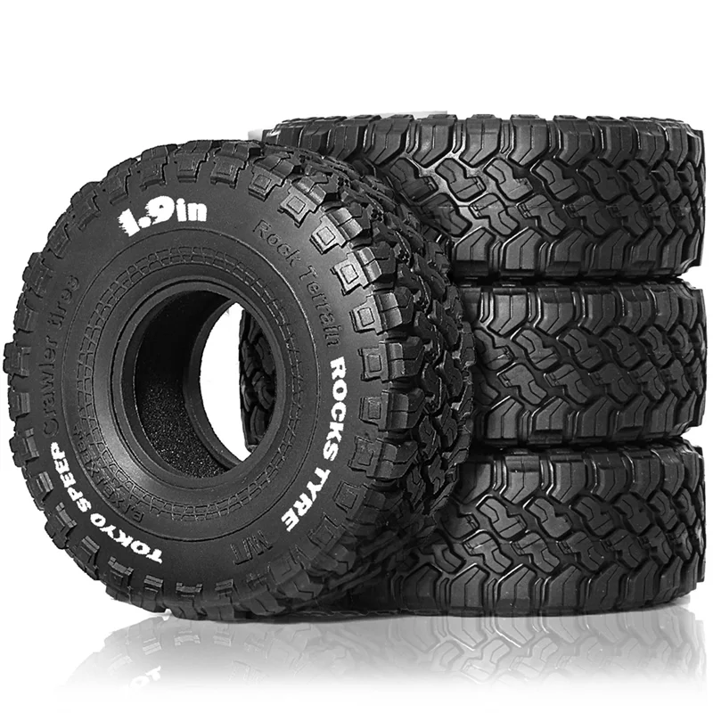 Фото FBIL-4Pcs 1,9-дюймовые резиновые шины 116 мм для 1/10 Rock Track Redcat Scx10 Ii Axial Yikong D90 Trx4 Trx6 Rc автомобильная шина №1