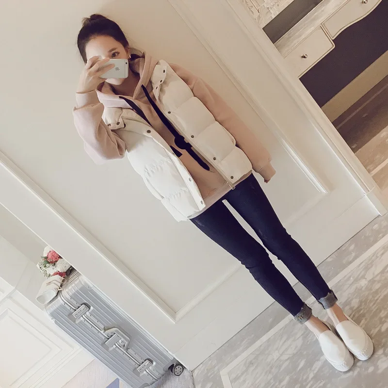 Осень/зима свободный хлопковый жилет больших размеров женский модный пуховик