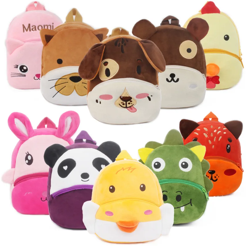 

New Kawaii Stuffed Plush Kids 3D Cartoon Print Plush Kids Backpack Kindergarten Schoolbag for Girls Boys Mini Backpack Book Bag