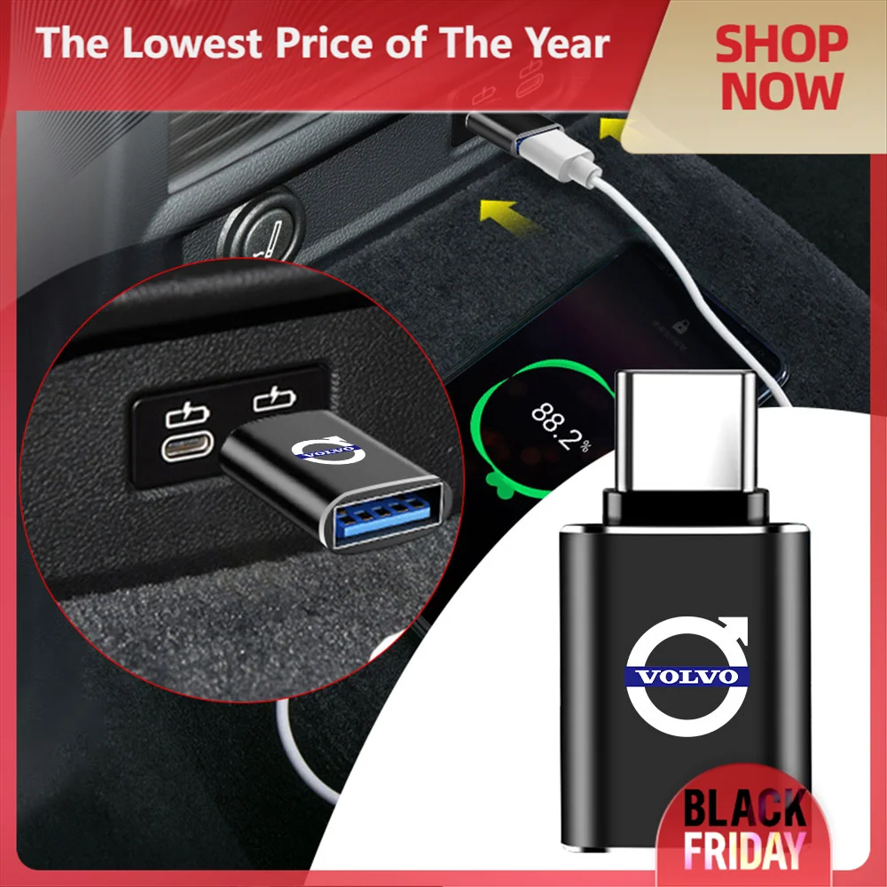 Автомобильный USB-кабель конвертер OTG адаптер для зарядки телефона Volvo Rdesign T6 AWD C30 C70