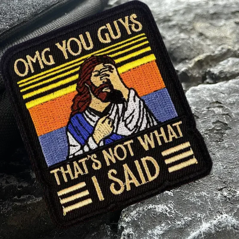 ОМГ ВЫ ПИТАНИЕ КОТО НЕ ЧТО я САДИИТЬ Иисуса нашивки с вышивкой забавные на