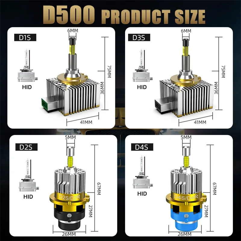 D лампа 360° ° свечение D2S LED D4S Фары Лампы CANBUS 1800W 2000000 LM D3S D1S D2R D4R Автомобильные