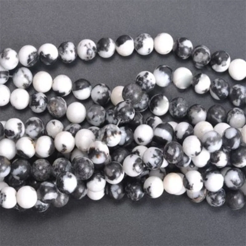 

Natural Bead Black White Zebra Stone Spacer Loose Bead for Jewelry Making