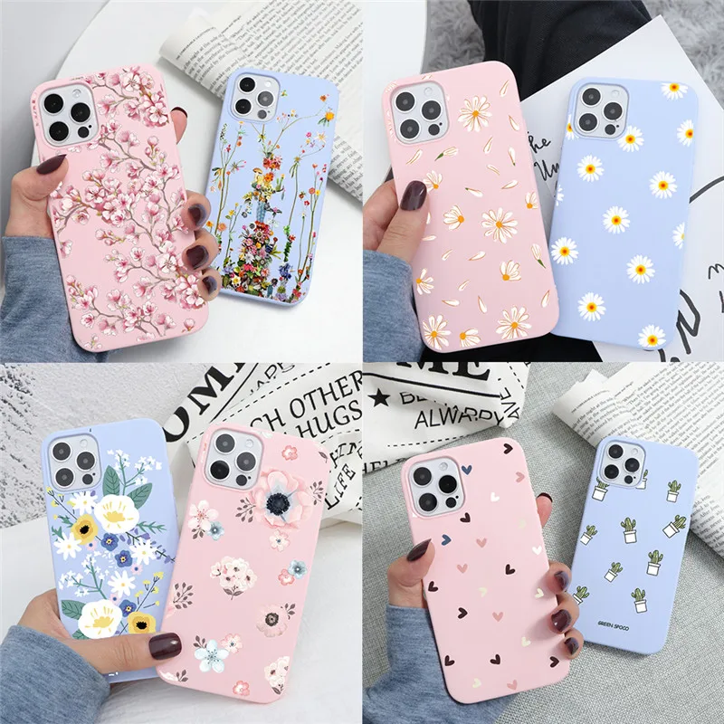 

Soft TPU Phone Case For iPhone 13 12 Pro mini XS Max XR 7 8 6 6S Plus SE 2 Cactus Flower Cover For iPhone 11 Pro Shell Fundas