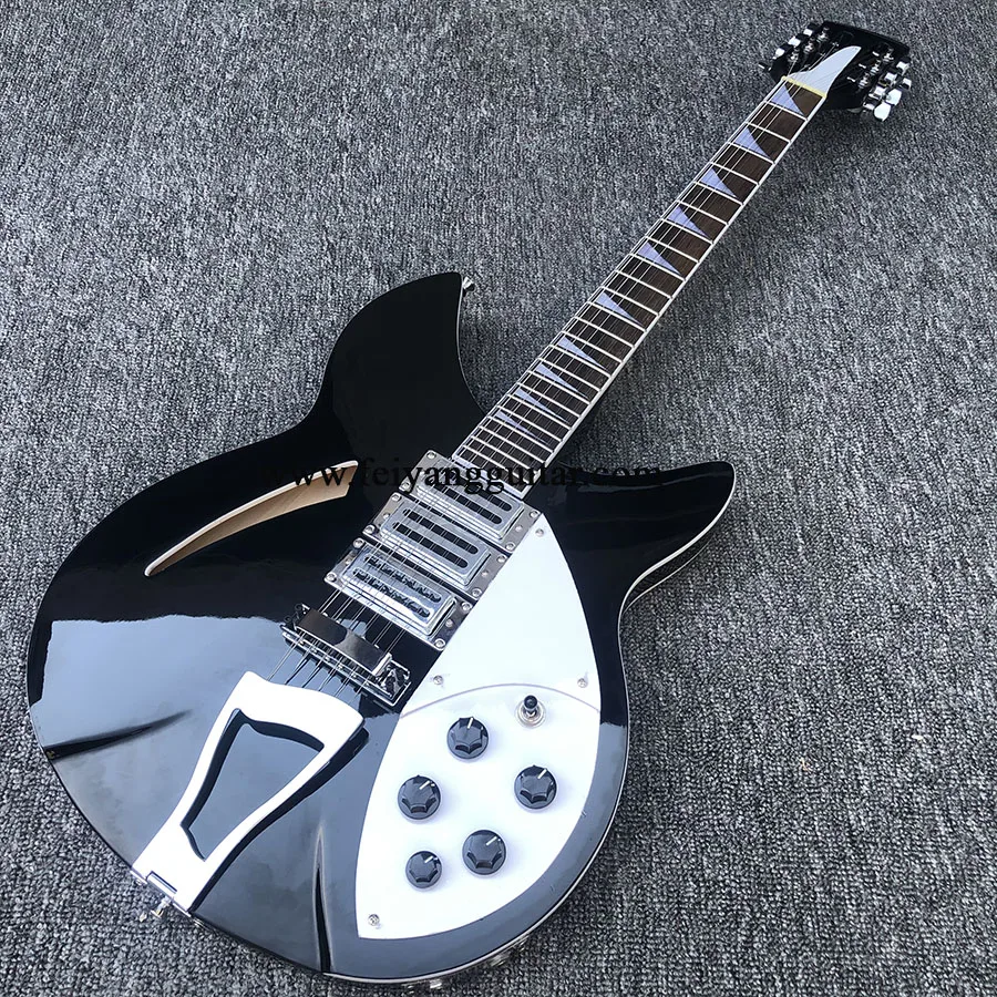 

Прямая продажа с завода, электрическая гитара Ruiken 360, 12-струнная черная половинная высококлассная мостовая оплата почтовых расходов