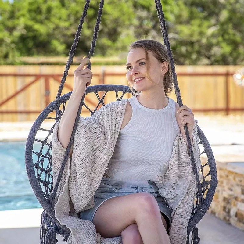 Гамаки для украшения дома подвесное кресло с кисточками плетеная хлопковая