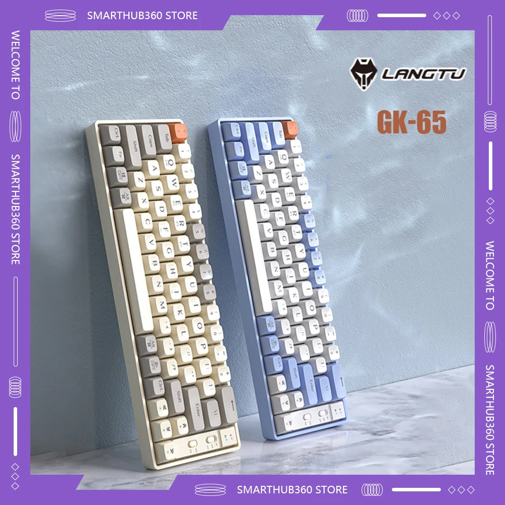 Langtu GK65 Беспроводная Bluetooth трехрежимная механическая клавиатура со смешанным