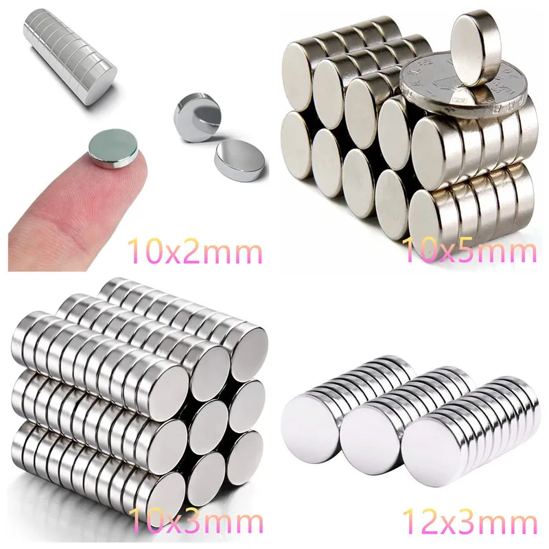 

10/20pcs 10x2/3/5,12x2/3,15x1/2,18x1/2, 22x1mm Round Neodymium Magnet N35 Imanes De Neodimio For Office Fridge DIY Home Magnets