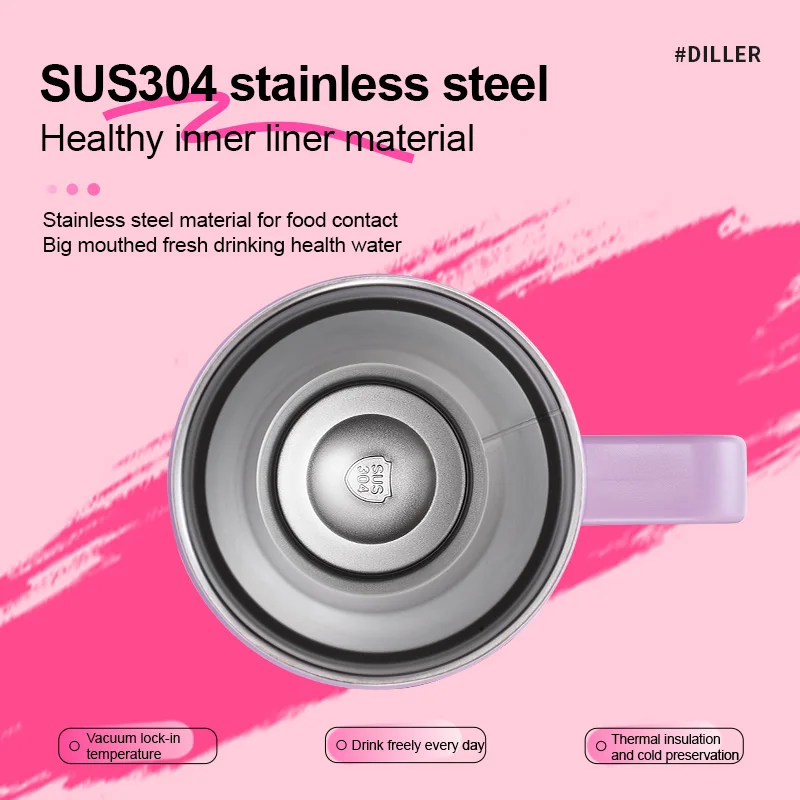 Diller 1100 мл Изолированная термобутылка для воды со льдом из нержавеющей стали 304 с