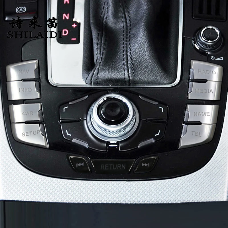 

Для Audi A4 B8 A5 2009-2016 интерьерный автомобильный Стайлинг рычаг переключения передач MMI ручка управления Джойстик в центре фотоэлементов наклей...