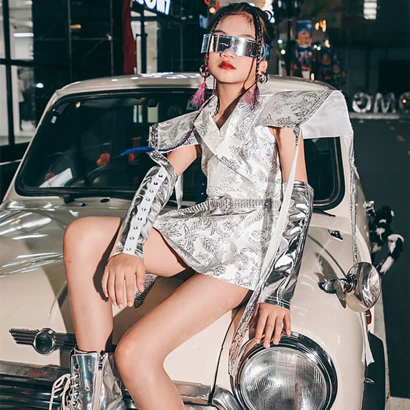 

Модные костюмы для девочек, одежда для джазовых танцев K-pop, одежда для выступлений, детские модные костюмы, одежда для подиума для девочек