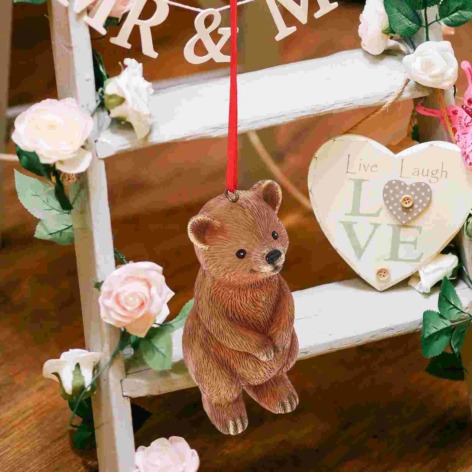 

Adorable Bear Statue Delicate Bear Ornament Suspending Bear Figure Garden Accessory