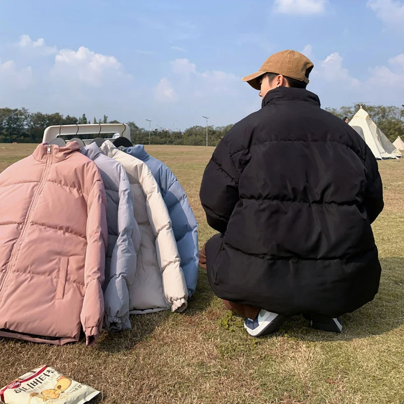 Men Coat Winter Parka Solid Long Sleeve Jacket Fashion New Warm Couple Outwear Oversized Tops Ins Vintage Y2K Male Clothes 5Xl