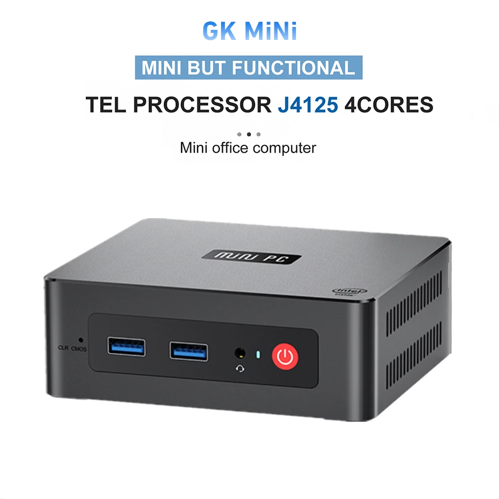 New Beelink GK Mini Windows 11 Pro MINI PC Intel J4125 DDR4 8GB 128GB 256GB SSD Dual WiFi BT4.0 4K HD Smart Mini Game Computer