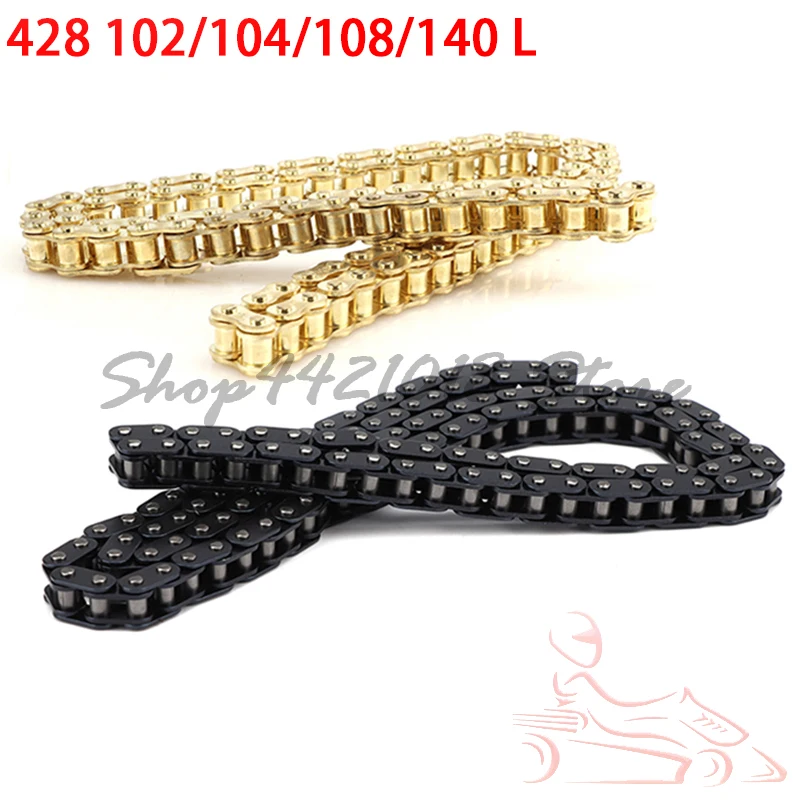 

Motorcycle 428 Chain 102L/104L/108/140 Links Fit for 50cc -250cc ATV Quad Pit Dirt Bike Go Kart Metal Motorcycle Accessory