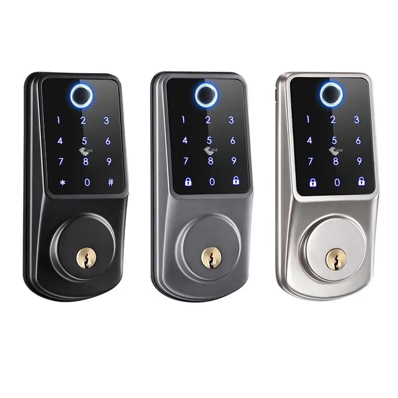 Купи Smartek Electric Aluminum alloy biometric digital fingerprint without handle home tuya wifi smart Deadbolt door lock за 8,024 рублей в магазине AliExpress