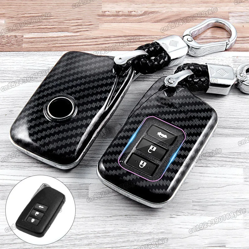 

carbon fiber car key case bag shell keychain for lexus LS 2007 2008 2009 2010 2011 2012 2013 2014 2015 2016 2017 600h 460 auto