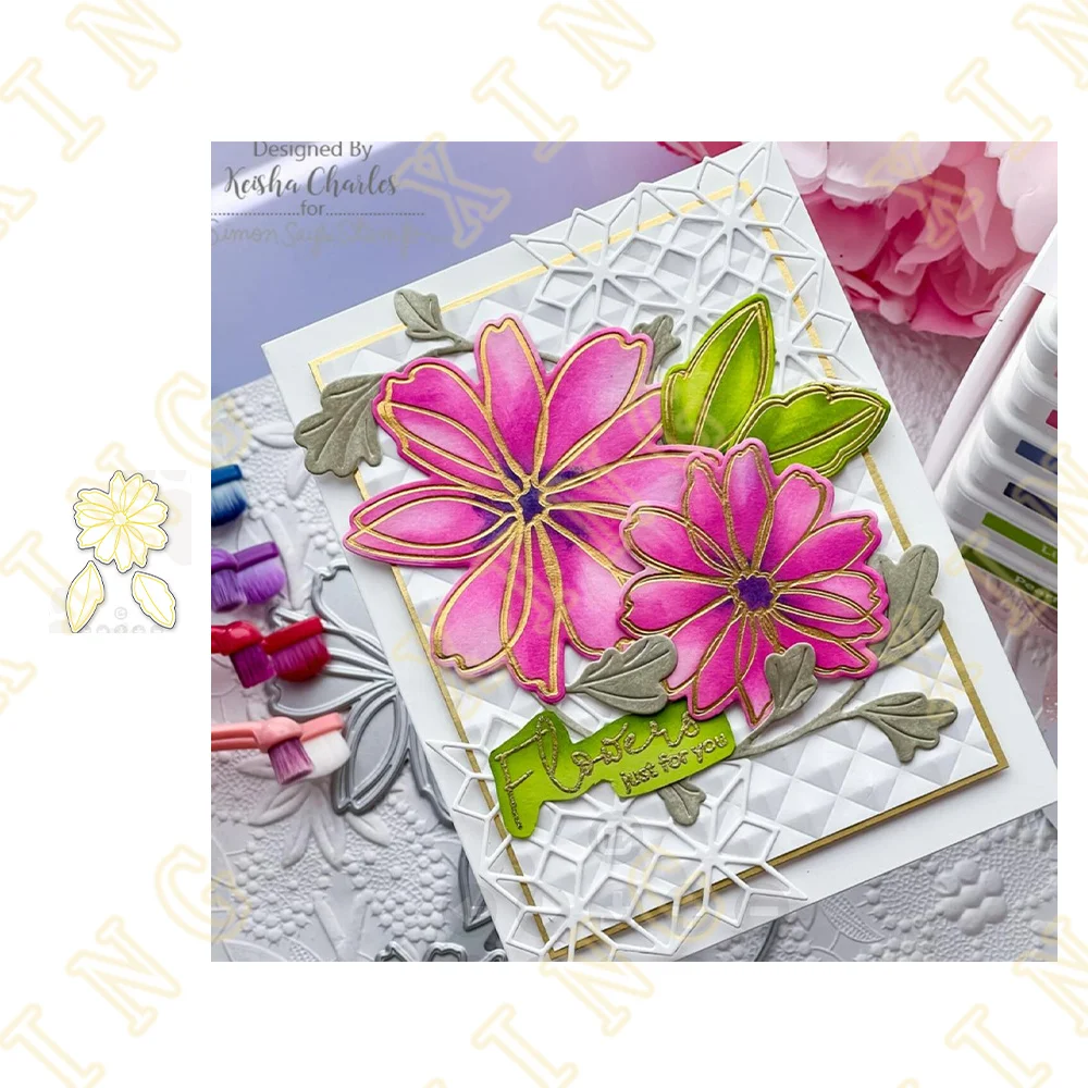 

2022New Flower Leaves Cutting Dies Solid Hot Foil Plate Scrapbook Diary Decoration Embossing Template Diy Greeting Card Handmade