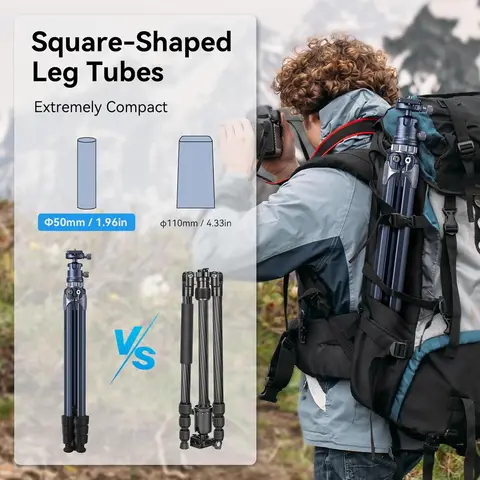 SmallRig AP-02 Легкий дорожный штатив с центральной колонной, шаровой головкой на 360°, QR-пластиной, дорожная сумка, нагрузка до 8 кг для зеркальной камеры