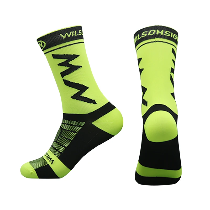 WILSONSIGN ew Stripe Dot Cycling Socks Top Quality Professional Brand Sport Breathable Bicycle Sock Outdoor Racing Running Socks