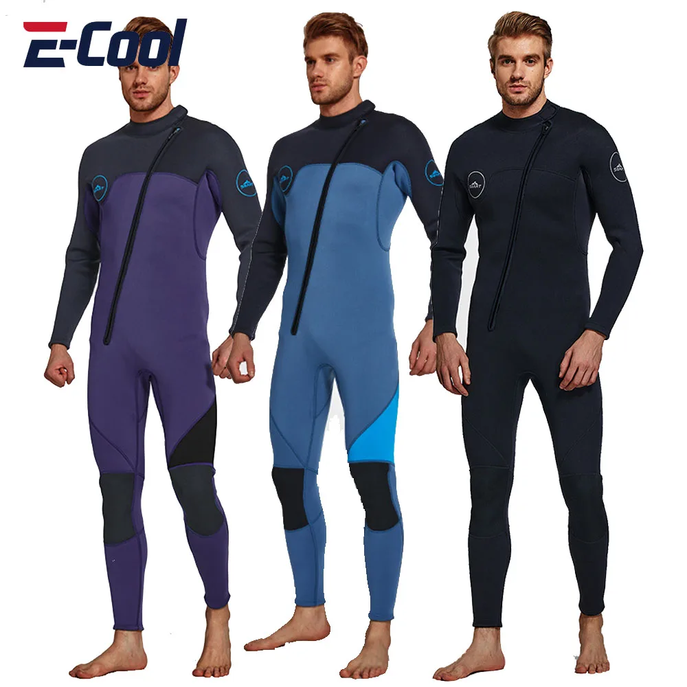 

3MM Neoprene Wetsuit Men Front Zipper Diving Suit Snorkeling Scuba Diving Swimming Kayaking KiteSurfing Fishing Full Wetsuit