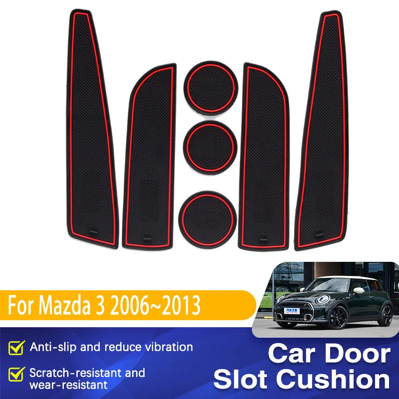 

Door Groove Mats For BMW MINI R56 R57 Hatch ONE Cooper S 2006~2013 Slot Hole Anti-Slip Rubber Gate Slot Cup Pad Car Accessories