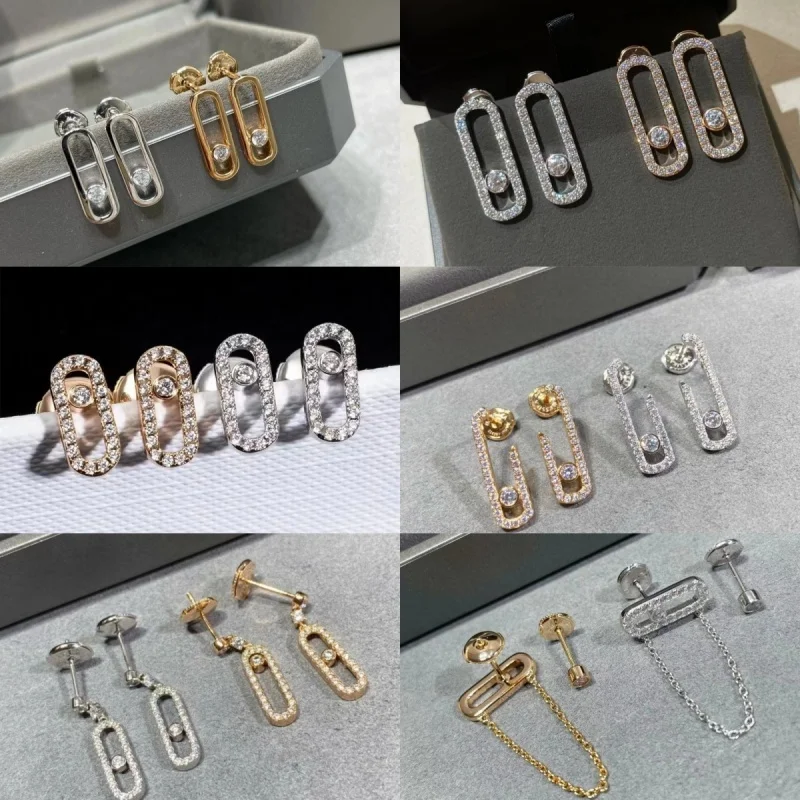 

2023 Hot Selling Women S925 Silver Inlaid Zircon Earrings Quality Plating 18K Gold Earring Men Jewelry Birthday Gift