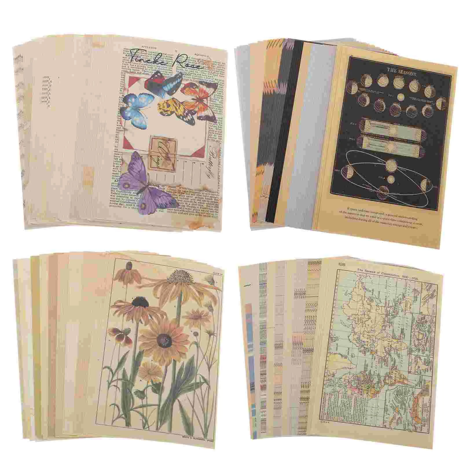 

4 Sets Classic Background Papers Wrapping Material Papers Scrapbook Ornaments