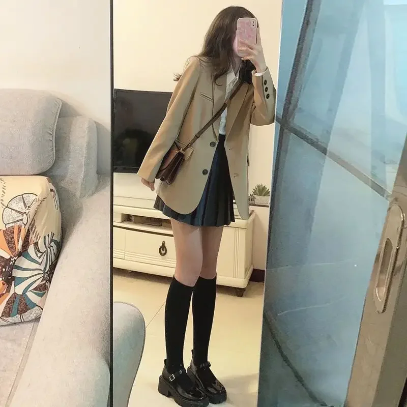 Кофейный женский Костюмный пиджак весна-осень 2024 универсальная элегантная