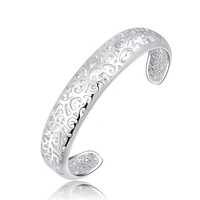 silver color lady girl bangle vintage round open bracelet for 2022 women luxury fashion jewelry exquisite wedding nice gifts