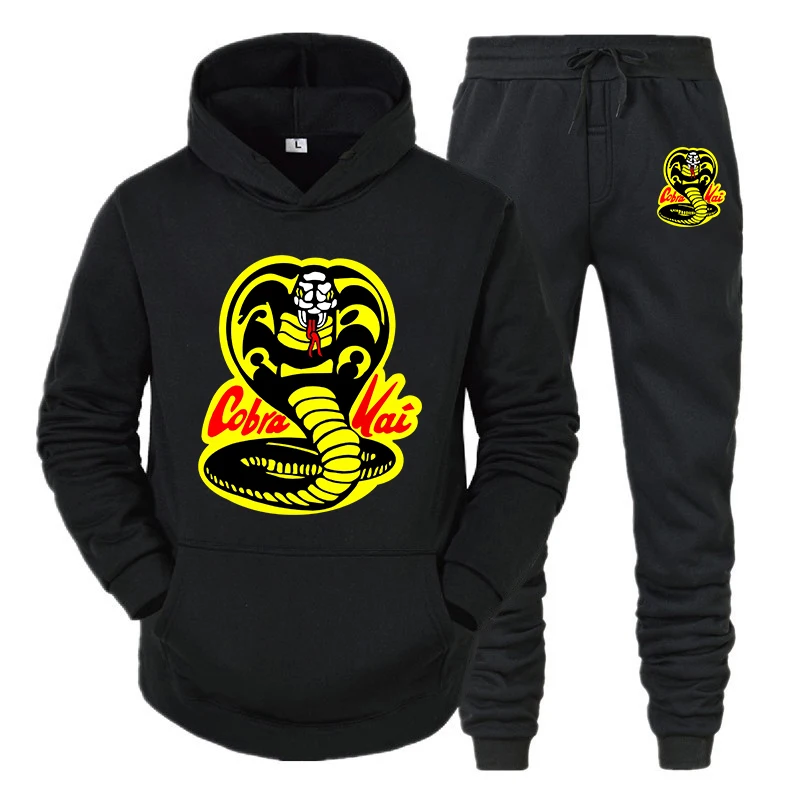 

2022 primavera inverno cobra kai imprimir casual velo roupas esportivas homme conjunto moletom masculino