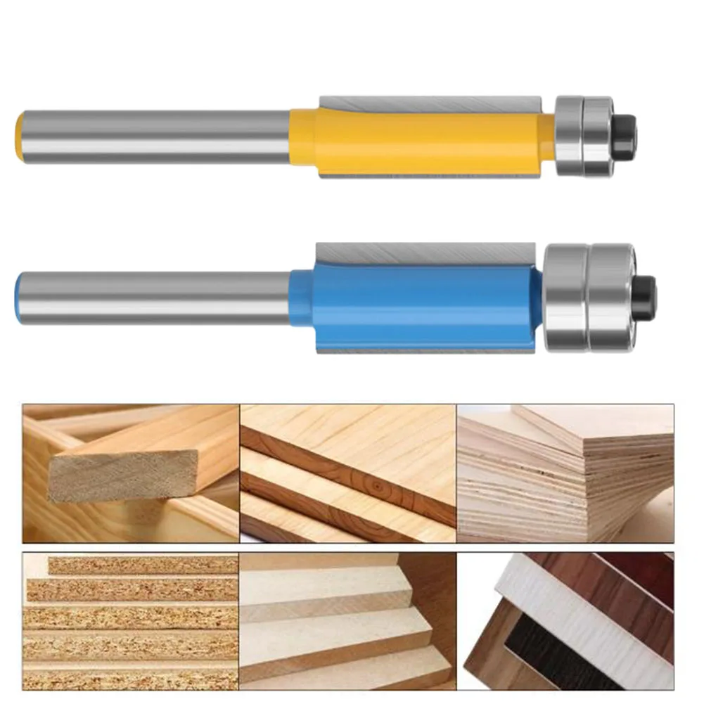 

6.35MM Shank Double Bearing Flush Trim Bit Router Bit Woodworking Milling Cutt For Power Tools Accessories
